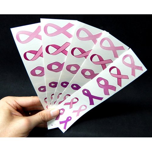 40 Pink Ribbon Temporary Tattoos: Breast Cancer Awareness Tattoo (5 Sheets)