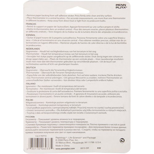 Penn-Plax Reptology Reptile Hygrometer Humidity and Temperature Sensor Gauges | Maintain a Healthy Environment for Your Pets