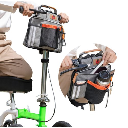 Deluxe Double-Sided Tote Bag for Knee Walkers by PF™ - Multifunctional Knee Walker Accessories - Compatible with Most Knee Scooters