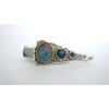 Generic Small turquoise blue and purple stone metal alligator hair clip fine thin hair