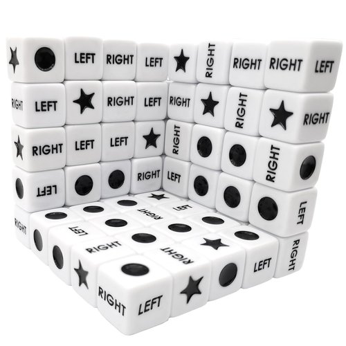 Ahoper 50 Pieces Left Right Center Dice Only 50 Dices Left Right Center Dice Game Prime Dice Only,Left Right Center Bulk,16mm Standard Size, Easy to Grip.