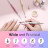 MelodySusie 2-in-1 Nail Art Brushes Set,3pcs Nail Art Design Pen Painting Tools with Flat Brush Oval Brush French Brush Liner Brushes for Home DIY Salon Use