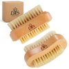 Wooden Fingernail Nail Brushes for Cleaning, Finger Nails Scrub Brush to Clean Fingernails Toenails, Natural Boar Sisal Bristle Two-sided Non-slip Hand Foot Nails Cleaner Scrubber for Men Women Kids