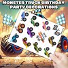 Monster Truck Temporary Tattoos for Kids, 96PCS Birthday Party Supplies Favors Super Cute Fake Tattoos Stickersfor Boys Party Decorations School Rewards Gifts
