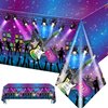 Gupesxu 3Pieces Music Guitar Party Tablecloth,Music Theme Birthday Party Decorations 80s 90s Rectangle Table Cloths Rainbow Neon Glow Table Cover for Birthday Party Supplies,Baby Shower