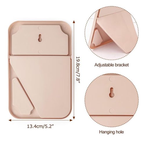 Yatnks 8-Inch Table Desk Vanity Makeup Mirror, Simple Portable Travel Mirror with Stand, Standing and Wall Hanging Dual-use, Pink