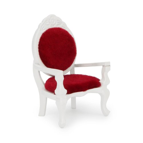 Dollhouse Chair Miniature Furniture Retro Vintage Chair Wooden Accessories 1:12 Chairs Upholstered Victorian Carved Armchair for Christmas Decoration Ornament (C)