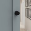Kwikset Cove Entry Door Knob with Lock and Key, Secure Keyed Handle Exterior Doorknob, Front Entrance and Bedroom, Matte Black, Pick Resistant SmartKey Rekey Security