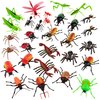 Toy Bug Action Figure Playset - 30pcs with 15 Unique Giant Insects - Grasshoppers, Tarantulas, Spiders & More- 2-4" Realistic Fake Bugs, Great for Pranks, Stocking Stuffers, & Xmas Gifts for Kids