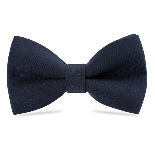 WELROG Classic Pre-Tied Bow Tie for Children & Adults Solid Color Adjustable Bowtie Gabardine Material (Dark Navy blue, M (6-18 Years))