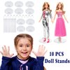 BieFuDan 10Pcs Adjustable Doll Stands Display Holders, Action Figure Stand Toy Doll Accessories, Transparent Plastic Mini Doll Display Stand Support for 11 to 13 Inch Dolls