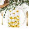 AnyDesign 80 Pack Calliopsis Guest Napkins Spring Summer Flower Bee Disposable Paper Napkins Yellow Floral Dinner Hand Napkins for Home Kitchen Wedding Birthday Party Supplies, 13 x 15.7 Inch (A1799)