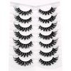 Poolunch False Eyelashes Fluffy Cat Eye Look 8D Crossed Wispy Natural Faux Mink Lashes Fake Eyelashes 7 Pairs Pack