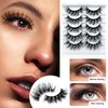 LuckForever 8D Curly False Eyelashes Faux Mink Lashes Full Wispy Fake Eyelash Extension Natural Look Lash Fluffy False Eye Lashes 5 Pairs Long Thick Volume Eyelashes Reusable Eye Lash