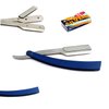 OdontoMed2011® PROFESSIONAL STRAIGHT BARBER EDGE STEEL RAZORS FOLDING SHAVING KNIFE BLUE DOUBLE FOLDING HAIR REMOVAL SHAVING RAZOR + 11 BLADES