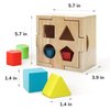Bimi Boo Wooden Shape Sorter Toy for Babies - Classic Montessori Shape Sorter with Noise-Reducing Silicone Pad - Perfect Sorting Toy for Toddlers (8 Various Blocks, 1 Box, 1 Silicone Pad)