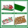 Ugly Sweater Party Supplies Christmas Wooden Table Centerpieces Cute Ugly Sweater Themed Christmas Party Decorations Green and Red Merry Christmas Wooden Sign with Elements of Ugly Sweater Pattern