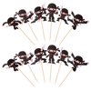 24 PCS Ninja Cupcake Toppers Assembled Martial Arts Karate Kung Fu Warriors Cupcake Picks Decorations for Ninja Theme Baby Shower Kids Birthday Party Supplies