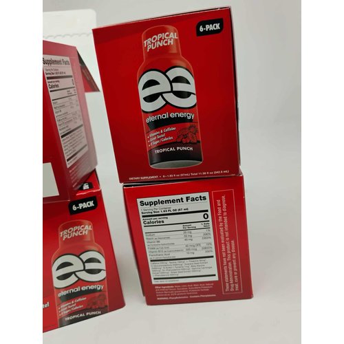 Eternal Energy Premium Energy Shot (Tropical Punch, 6 count, Pack of 4)