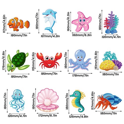 30 Pieces Sea Animals Hanging Swirl Decorations Under the Sea Birthday Party Ceiling Decor for Boys Girls Ocean Mermaid Creatures Baby Shower Tropic Fish Beach Party Favors Supplies