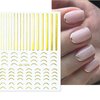 12 Sheets Gold Nail Stickers Decals Gold Line Nail Decals for Nail Art Nail Art Stickers 3D Self Adhesive Metal Stripe Wave Nail Sticker Nail Designs Nail Art Supplies for Women Manicure Decorations