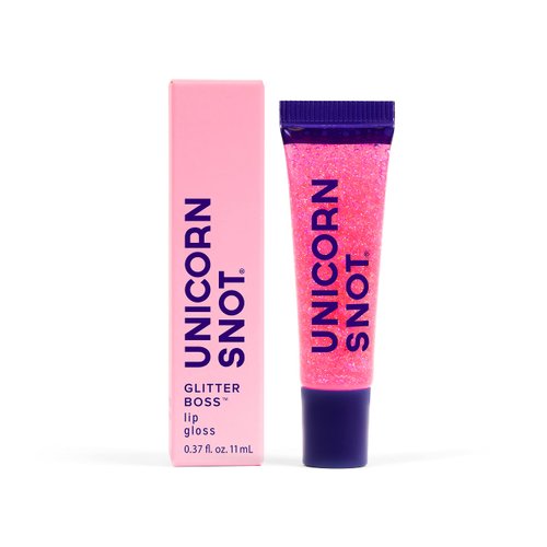 UNICORN SNOT Glitter Lip Gloss - Sparkly Lip Shine - Stocking Stuffers for Women, Gifts for Teen Girls - Vegan & Cruelty-Free Non-Sticky Formula Lip Gloss Glitter Makeup - Holographic Pink (Flamingo)