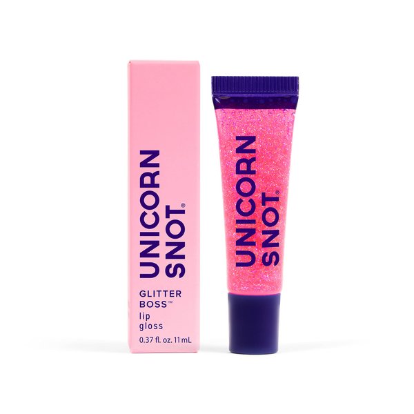 UNICORN SNOT Glitter Lip Gloss - Sparkly Lip Shine - Stocking Stuffers for Women, Gifts for Teen Girls - Vegan & Cruelty-Free Non-Sticky Formula Lip Gloss Glitter Makeup - Holographic Pink (Flamingo)