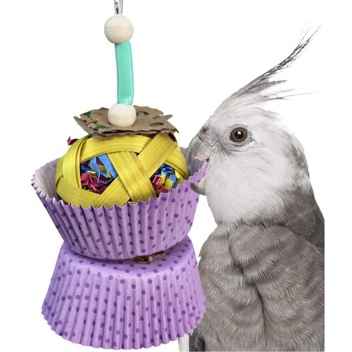 Bonka Bird Toys 1080 Cane Cake Small Parrot Foraging Shred Cage Toy, Budgies, Parakeets, Cockatiel, and Similar