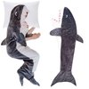 HOIDKET Shark Tail Blanket Super Soft Cozy Flannel Wearable Blanket Hoodie Shark Sleeping Bag (Shark, 70'' H x 24'' W (Fit for Height 4'5"-5'3"))