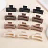 Sisiaipu 3.5 Inch Medium Hair Claw Clips 12 Pcs Square Claw Clips for Thick and Thin Hair Rectangular Rectangle Hair Clips Jaw Clips Bulk Hair Accessories for women and Girls - Brown