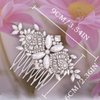 Wedding Bride Hair Comb Crystal Rhinestone Headpiece Pearl Bridal Hairpieces Sparkly Flower Bridesmaid Hair Combs Side Combs Hair Accessories for Women (Silver)