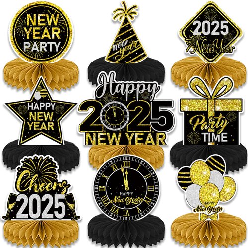2025 New Years Eve Party Supplies Happy New Year Table Centerpieces for New Years Eve Party Decor...
