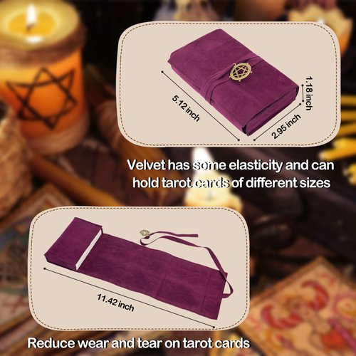 NEETUE 6 PCS Witchcraft Supplies Set Contains Velvet Tarot Card Holder Bag Tarot Storage Bags Tarot Bags Pouches Tarot Card Box Case and Decision Maker Coin.