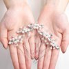 Brishow Bride Wedding Hair Pins Silver Hair Clips Pearl Crystal Bridal Hair Piece Rhinestone Hair Accessory for Women and Girls (5 PCS)