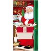 Christmas Door Cover Decorations Funny Christmas Santa Restroom Banner Backdrop for Xmas Front Door Christmas Party Supplies, 70.9 x 35.4 Inch