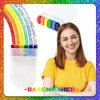 BASEMMAHER 2Pcs Rainbow Face Body Paint LGBT Gay Pride Flag Rainbow Stripe Fan Brush Striped Crayons Face Makeup for Gay Pride Parade Celebrations Cosplay Halloween Party Body Arts Painting Pen