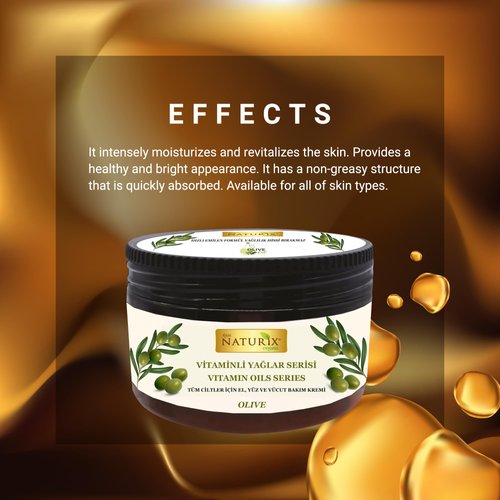 Hand Face and Body Cream with E - B5 Vitamin Olive Oil | Nourishing Care Normal to Dry Skin Lotion | Intensive Moisturizer Cream