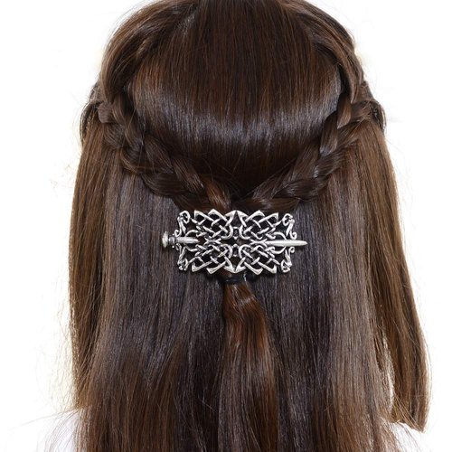 Celtic Hair Pin Clip Barrettes- Viking Vintage Celtic Curly Natural Hair Clips Hair Pins Hair Slide Sticks Antique Hair Accessories for Women and Men Braids Amulet Hair Jewelry(F-E)
