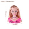 KonHaovF Kids Doll Head for Hair Styling and Make Up for Little Girls,Head Styling Doll with Hair Makeup Practice, Hair Styling Doll Makeup Toys for Kids with Hair Dryer, Accessories (Pink)