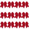 8 Inch Cheerleader Bows Ponytail Holder Solid Color Cheerleading Bows Hair Tie (Cherry Red)