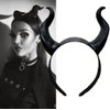 YOVECATHOU Sheep Horn Floral Hair Band Gothic Headband Headwear For Halloween Costume Cosplay Photo Props