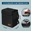 Femuar Leak Proof Car Trash Can with Lid - Waterproof Automotive Garbage Bin for SUVs, Collapsible and Portable Car Trash Bag, Black