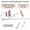 Angled Foundation Brush & Mini Concealer Blending Brush Nose Contour Brush, Under Eye Concealer Brush, Bronzer Highlighting Brush, Shadow Brush, Premium Synthetic Eye Makeup Brushes for Face (4Pcs)