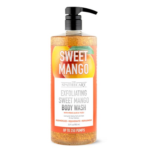 The Spathecary Exfoliating Sweet Mango Body Wash, with Aloe and Yuzu Packed with Antioxidants, 32 oz