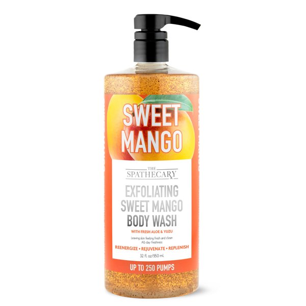 The Spathecary Exfoliating Sweet Mango Body Wash, with Aloe and Yuzu Packed with Antioxidants, 32 oz