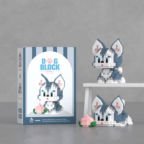 ALITTDRE Micro Mini Building Blocks Dog Pets Cute Animal Model Set Building Pet Toys Bricks Gifts for Kid and Adult (Siberian Husky)