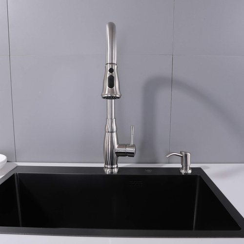 GAGALIFE Built in Counter Soap Dispenser (Brushed Nickel) for Kitchen Sink and Extension Tube Kit, Anti-Leakage Upgrade with 40" Tube No More Top Refill