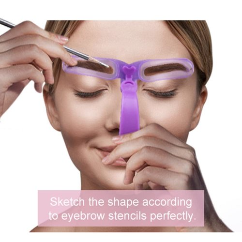 Eyebrow Stencils, Eyebrow Template, Eyebrow Shaping Kit,8 Styles Reusable Eyebrow Stencil with Handle and Strap, Washable Reuseable Eyebrow Positioning Tool The Wide is 5.2 Inch, Length is 4Inch