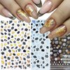 8Sheets Gold Maple Leaf Nail Stickers 3D Fall Nail Art Supplies Holographic Autumn Nail Art Sticker Maple Leaves Design Foils Laser Shiny DIY Nail Art Decoration Thanksgiving Day Manicure Accessories