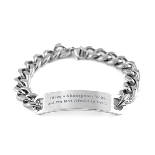 Fancy Shampooer Gifts, I Have a Shampooer Voice. and I'm, Shampooer Cuban Chain Bracelet from Colleagues, Gifts for Coworkers, Birthday Present, Gift Ideas for Birthday, What to get for Birthday,